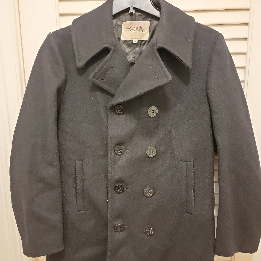 Fox Knapp Men's Made in USA Wool Pea Coat Size 38